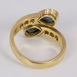 Vintage Ring aus 18 Karat Gold mit Saphiren und Diamanten, 70er Jahre