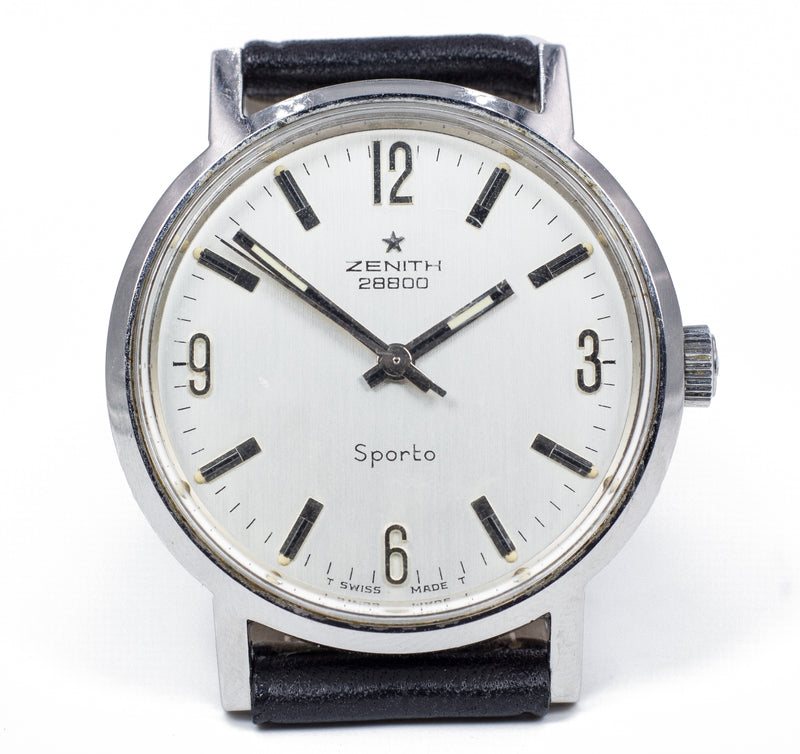 Orologio da polso Zenith Sporto 28800 in acciaio, anni 60