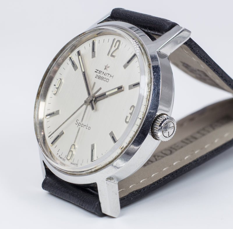Zenith Sporto 28800 wristwatch in steel, 1960s