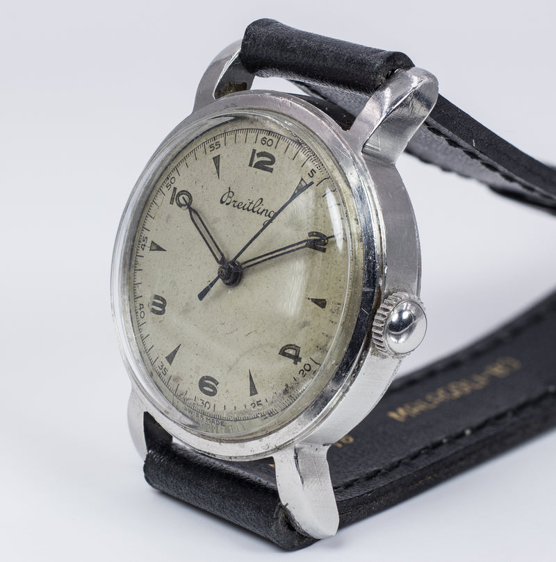 Montre-bracelet vintage Breitling en acier, années 1950