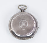 Reloj de bolsillo con llave de plata, siglo XIX.