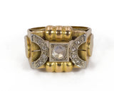 Vintage Ring aus 18 Karat Gold mit Diamanten im Rosettenschliff, 30er / 40er Jahre