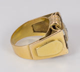 Vintage Ring aus 18 Karat Gold mit Diamanten im Rosettenschliff, 30er / 40er Jahre
