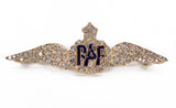 Spilla vintage onoreficenza  RAF in oro 9k con diamanti