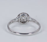 Vintage ring in 18K gold with central diamond (0.45ct) old cut, 40s