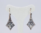 Art Decò Ohrringe aus 14 Karat Gold und Silber mit Diamantrosetten, 30er Jahre