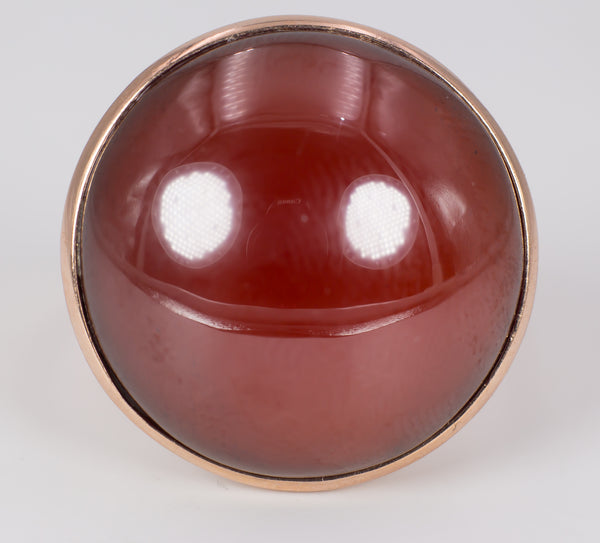 Vintage 9k gold ring with carnelian, 1960s