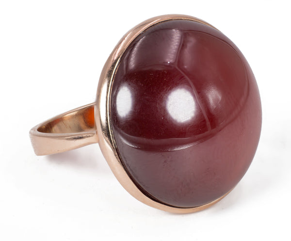 Vintage 9k gold ring with carnelian, 1960s