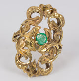 Vintage Goldring mit Smaragd, 30er Jahre