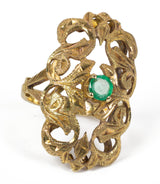 Vintage Goldring mit Smaragd, 30er Jahre