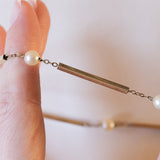 Collana vintage in oro 14K con perle, anni '60