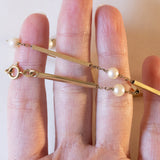 Collana vintage in oro 14K con perle, anni '60