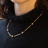 Collana vintage in oro 14K con perle, anni '60