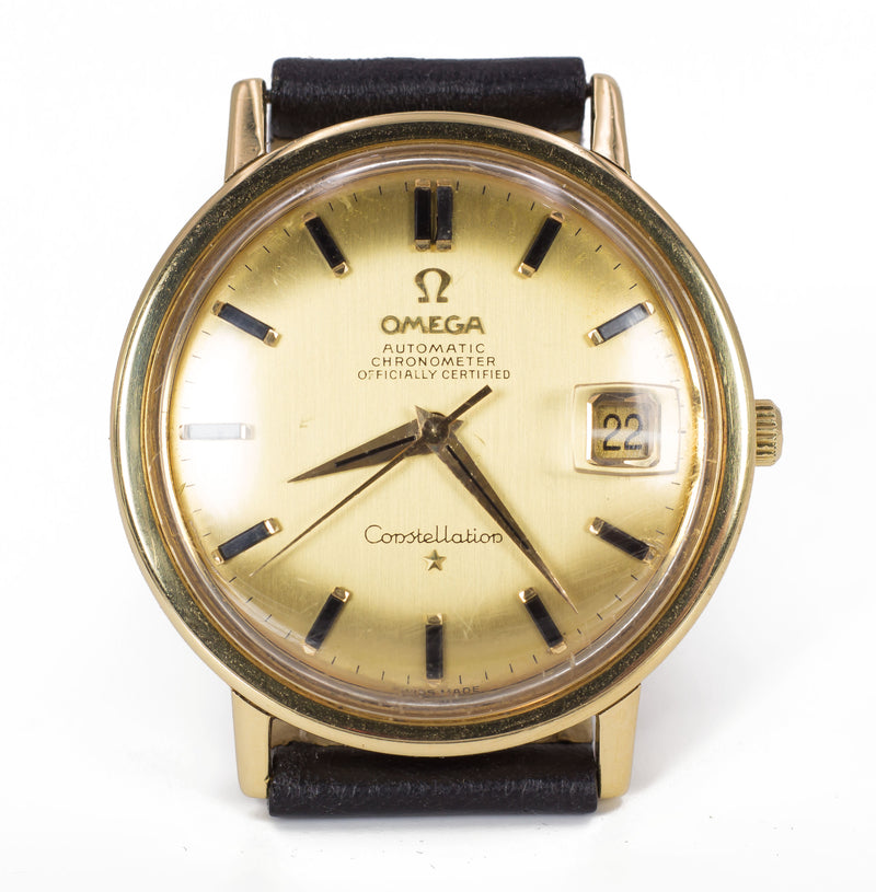 Orologio vintage Omega Constellation in oro 18k automatico con data, anni 60