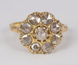 Antiker Ring aus 18 Karat Gold mit Diamanten im Rosettenschliff, Anfang des 900. Jahrhunderts