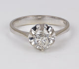 Solitaire ring in 18k gold with a brilliant cut diamond of approximately 0.45 ct