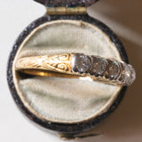 Veretta antica in oro 18K e argento con diamanti di taglio brilante (0.50ctw ca.), anni '30/'40