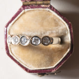 Veretta vintage in oro bianco 18K con diamanti di taglio brillante (0.30ctw ca.), anni '60/'70