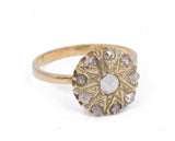 Antique 18K gold patch ring with diamond rosettes, early 900s - Antichità Galliera