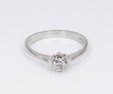 Vintage Solitaire aus 18 Karat Weißgold und 0.25 ct Diamant im Brillantschliff, 60er / 70er Jahre - Antichità Galliera