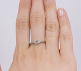 Vintage Solitaire aus 18 Karat Weißgold und 0.25 ct Diamant im Brillantschliff, 60er / 70er Jahre - Antichità Galliera