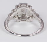 Vintage 9k white gold ring with brilliant cut diamonds, 40s