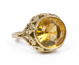 Vintage Ring aus 18 Karat Gold mit Citrinquarz, 50er Jahre