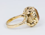 Vintage Ring aus 18 Karat Gold mit Citrinquarz, 50er Jahre