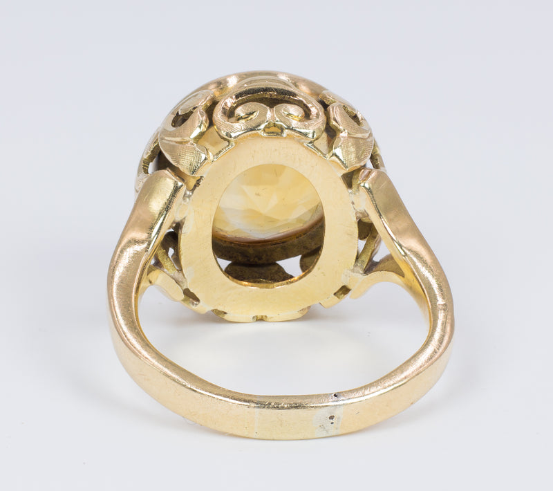 Vintage ring in 18k gold with citrine quartz, 1950s
