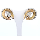 Boucles d'oreilles vintage en or 18 carats avec environ 2.9 ct de diamants taille brillant, années 50/60