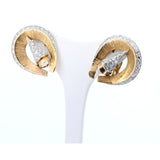 Boucles d'oreilles vintage en or 18 carats avec environ 2.9 ct de diamants taille brillant, années 50/60