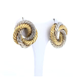 Vintage zweifarbige Ohrringe aus 18 Karat Gold, 60er Jahre