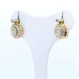 Boucles d'oreilles vintage en or 18 carats et diamants, années 40