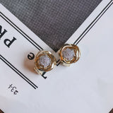Orecchini vintage in oro 14K con diamanti, anni '50/'60