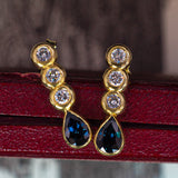 Vintage Ohrringe aus 18 Karat Gold mit Diamanten und Saphir, 70er Jahre - Antichità Galliera