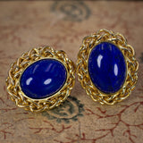 Vintage 18 Karat Gold Lapislazuli Ohrringe, 70er Jahre - Antichità Galliera