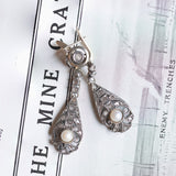 Liberty earrings in 18K gold, 14K gold and silver with rosette cut diamonds, 20s