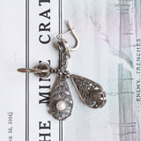 Liberty earrings in 18K gold, 14K gold and silver with rosette cut diamonds, 20s