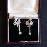 Orecchini vintage in oro bianco 18K con diamanti (oltre 1.20ctw ca.), anni '60/'70