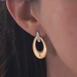 Vintage 14K gold earrings with brilliant cut diamonds (0.20ctw approx.), 60s / 70s