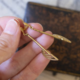 Boucles d'oreilles pendantes vintage en or 8 carats, 70