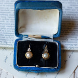Vintage Ohrringe aus 18 Karat Gold mit Perlen und Diamanten, 50er Jahre - Antichità Galliera