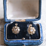 Antique 18K gold earrings with diamonds, early 900s