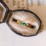 Pendientes vintage de punta de luz de oro de 18 quilates con esmeraldas, años 60