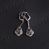 Antique 18K white gold earrings with diamonds and white sapphires, 20s