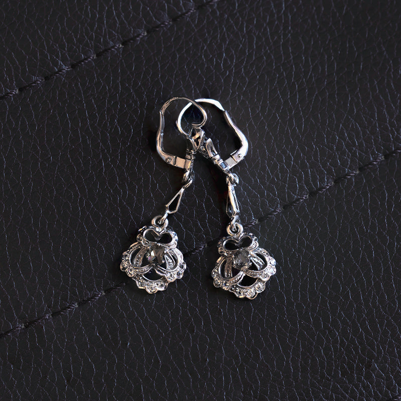 Orecchini vintage in argento nero per donna, regalo di Orecchini vintage in argento nero per donna, regalo di