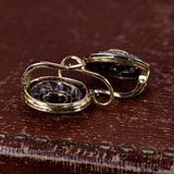 Antike Ohrringe aus 18 Karat Gold und Silber mit Saphiren und Diamantrosetten, 40er / 50er Jahre - Antichità Galliera