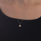 Point of light necklace in 18K white gold with 0.47ct old mine cut diamond