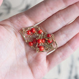 Vintage 8K gold necklace with coral spheres, 70s