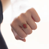 Vintage 8K gold coral ring, 50s / 60s